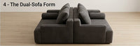 Modular Corduroy Sectional Sofa | 5-in-1 Convertible Corduroy Couch, Dark Grey