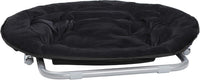 Faux Fur Saucer Chair – Folding Moon Chair, Soft Fuzzy Round Lounge Chair for Bedroom, Dorm Room & Apartment, Black